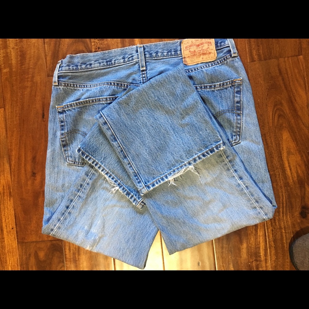 Levi 501 boyfriend vintage Jeans 34x34 distressed
